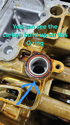 Subaru engine - carbon build up on O rings | Seiko's Auto Service Inc.