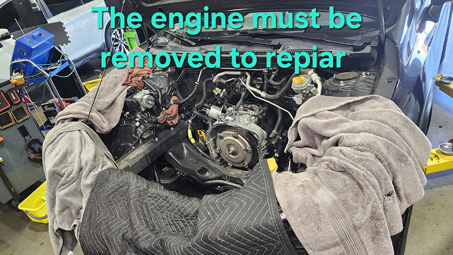 This subaru engine must be moved to repair | Seiko's Auto Service Inc.